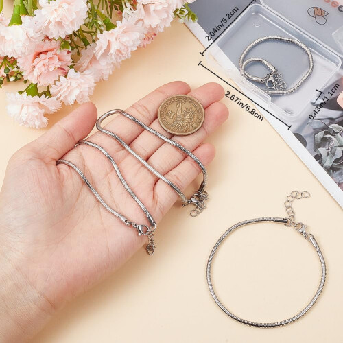 Snake Chain Bracelets Stainless Steel 5 pcs 2