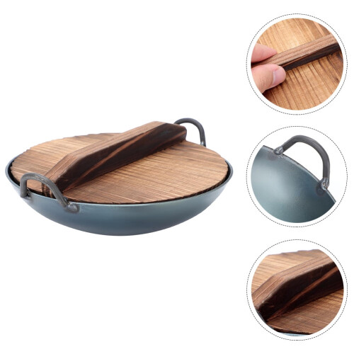 icolorfuled miniature cast iron wok with lid 1