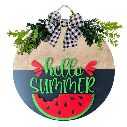 Κρεμαστό κόσμημα πόρτας Miayilima Summer με καρπούζι Hello Summer1 τεμάχιο κόκκινο καρπούζι