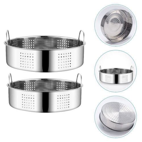 Panier vapeur en acier inoxydable avec double poignée (2 pièces) 2