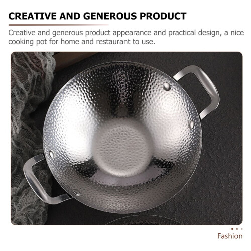 Stainless Steel Wok with Double Handles 1 Piece 1