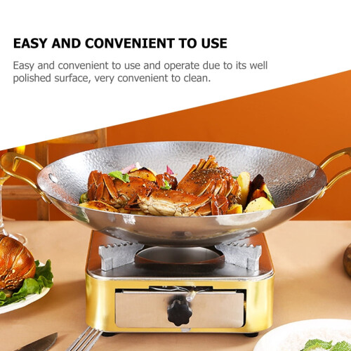 Stainless Steel Wok with Double Handles 1 Piece 2