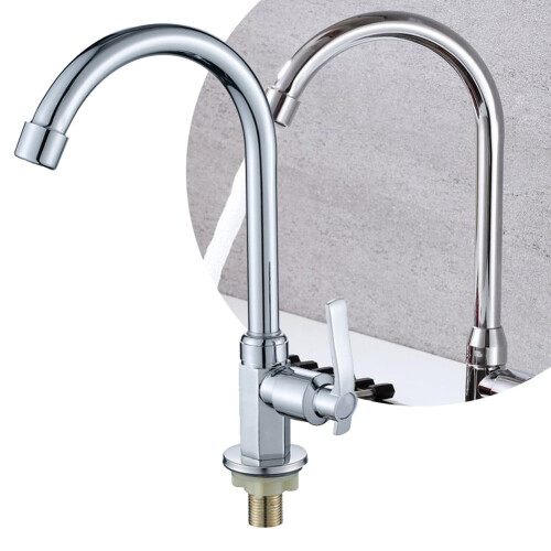 Robinet d'évier de cuisine à bec pivotant, mitigeur monocommande, finition moderne. 1