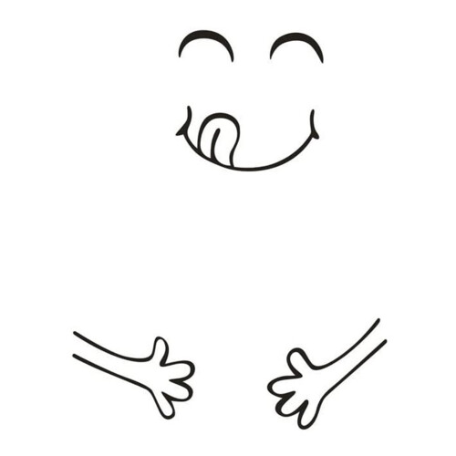 Kitchen fridge wall sticker cute happy face vinyl 1 set 1