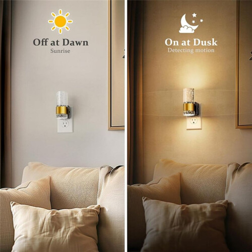 LED Night Light,Dimmable Night Lights Plug Into Wall, 2 Pack Acrylic Nightlight with 0-100 LM Adjustable Brightness (EU) 2