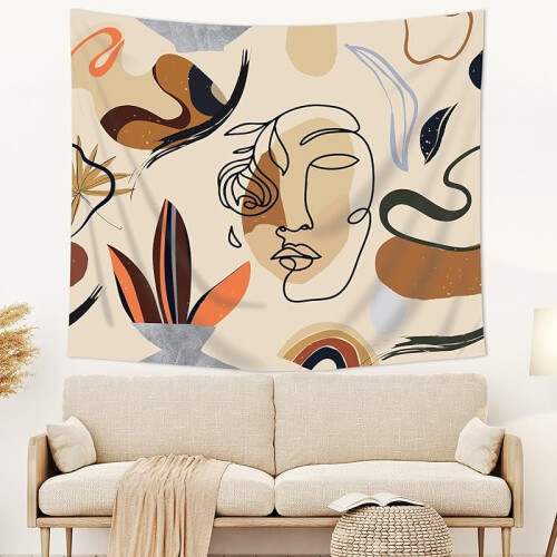Mid Century Modern Fabric Wall Hanging Tapestry Abstract 1