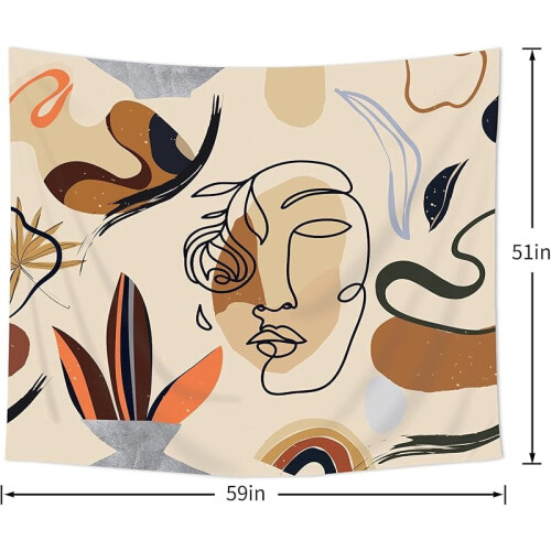Mid Century Modern Fabric Wall Hanging Tapestry Abstract 2