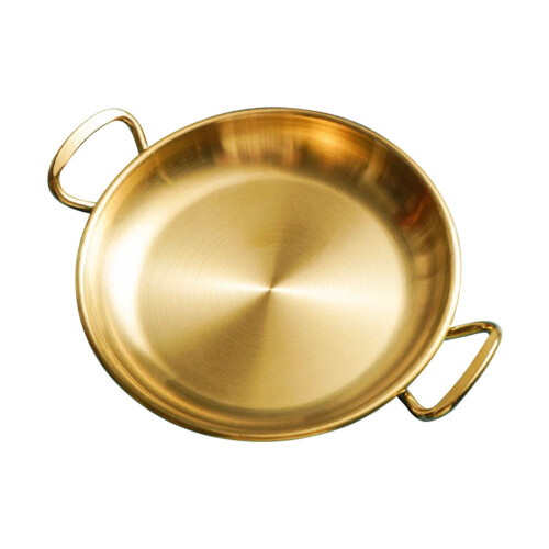 Stainless Steel Wok Tray Round with Handle 1 pc 1