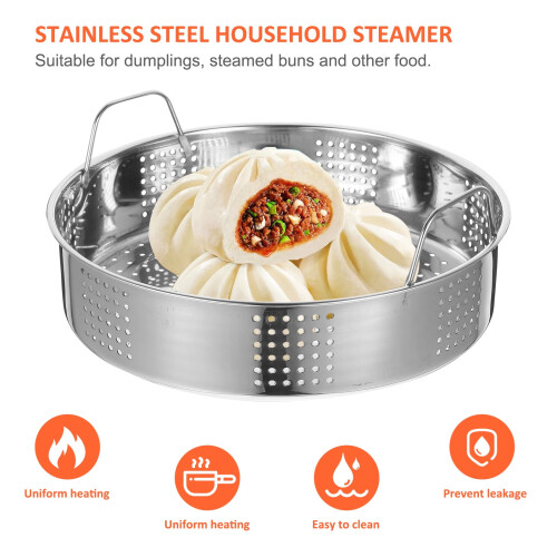 Metal Dim Sum Steamer Basket with Stackable Handles 1