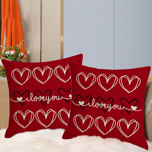 Conjunto de 2 capas de almofada para o Dia dos Namorados, 45x45cm (18x18 polegadas)