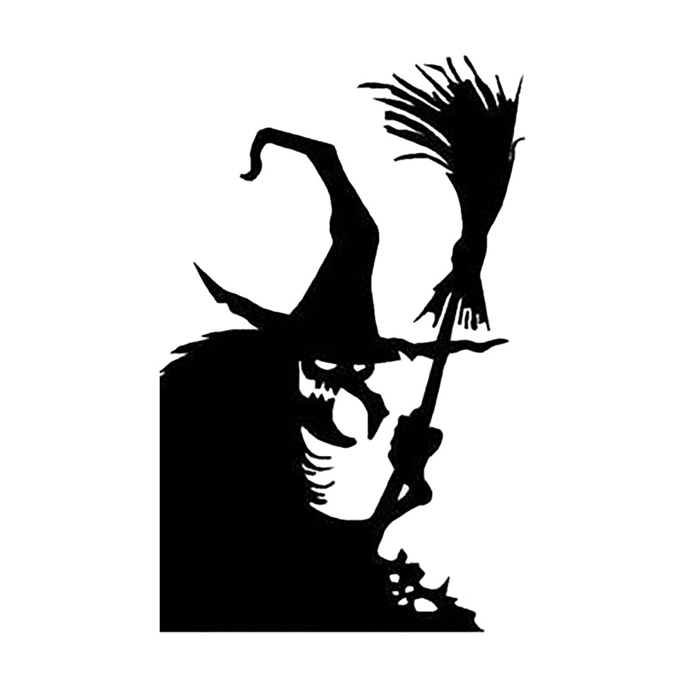 Halloween Witch Wall Sticker Black 1 Piece 972700133374