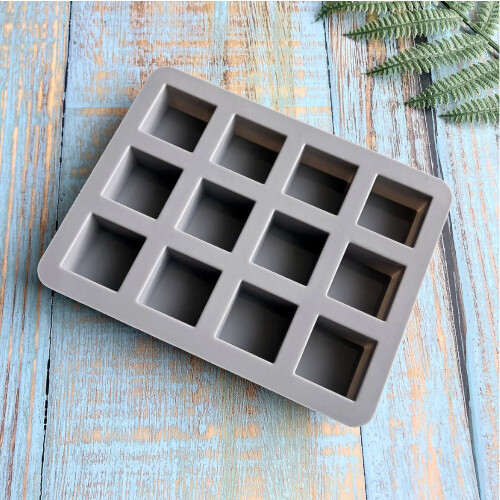 Moule carré en silicone pour époxy et cuisson, grille 3x4, 12 1