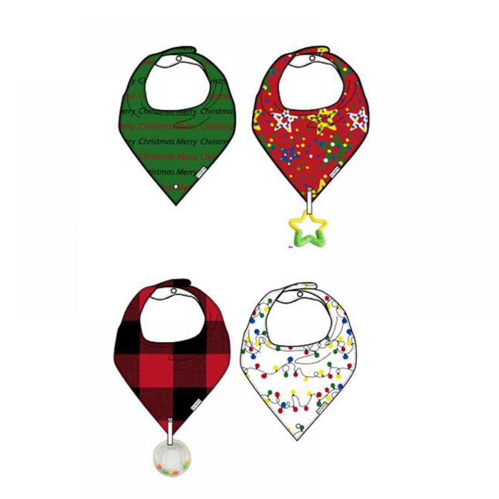 Baby Bibs Organic Cotton 4-Pack Triangle Bandana Drool Bibs