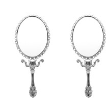 Lot de 2 miroirs avec poignée, miroir de poche pliable, miroir de voyage, miroir de chambre, miroir de maquillage, Miss Travel