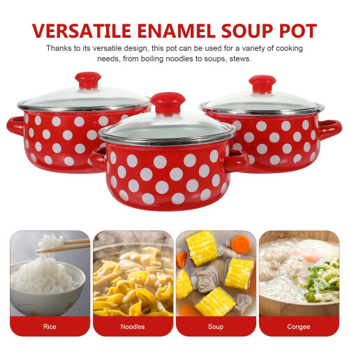 Enamel Stockpot with Lid and Handle 1 Set 1