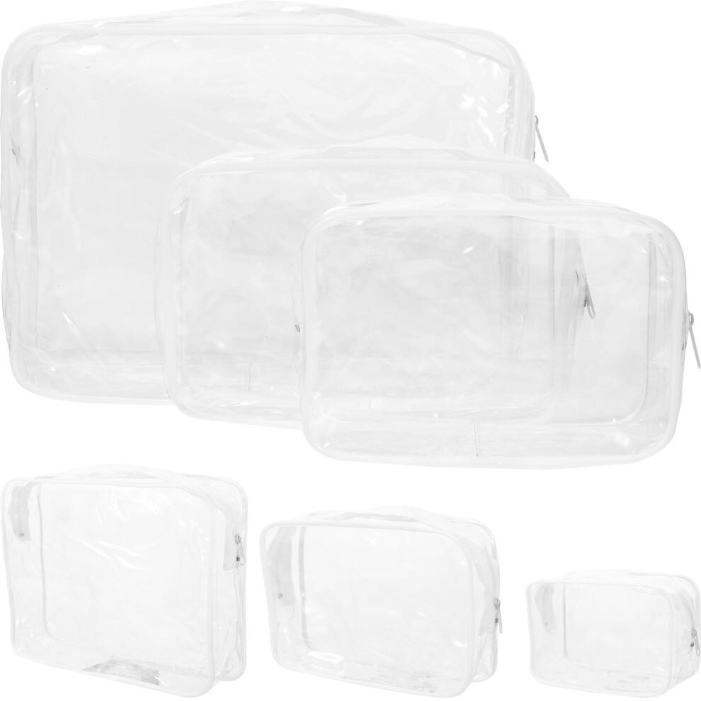 Clear Zipper Cosmetics Bag Toiletry Organizer 3pcs