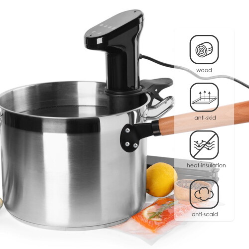 Beech Wood Wok Handle Stainless Steel 2 Pcs 2