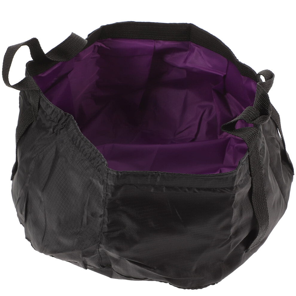 Folding Water Bucket Portable Wash Basin 12 L Purple 972700537011