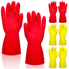 Rubber Cleaning Gloves Anti-skid Reusable 4 Pairs