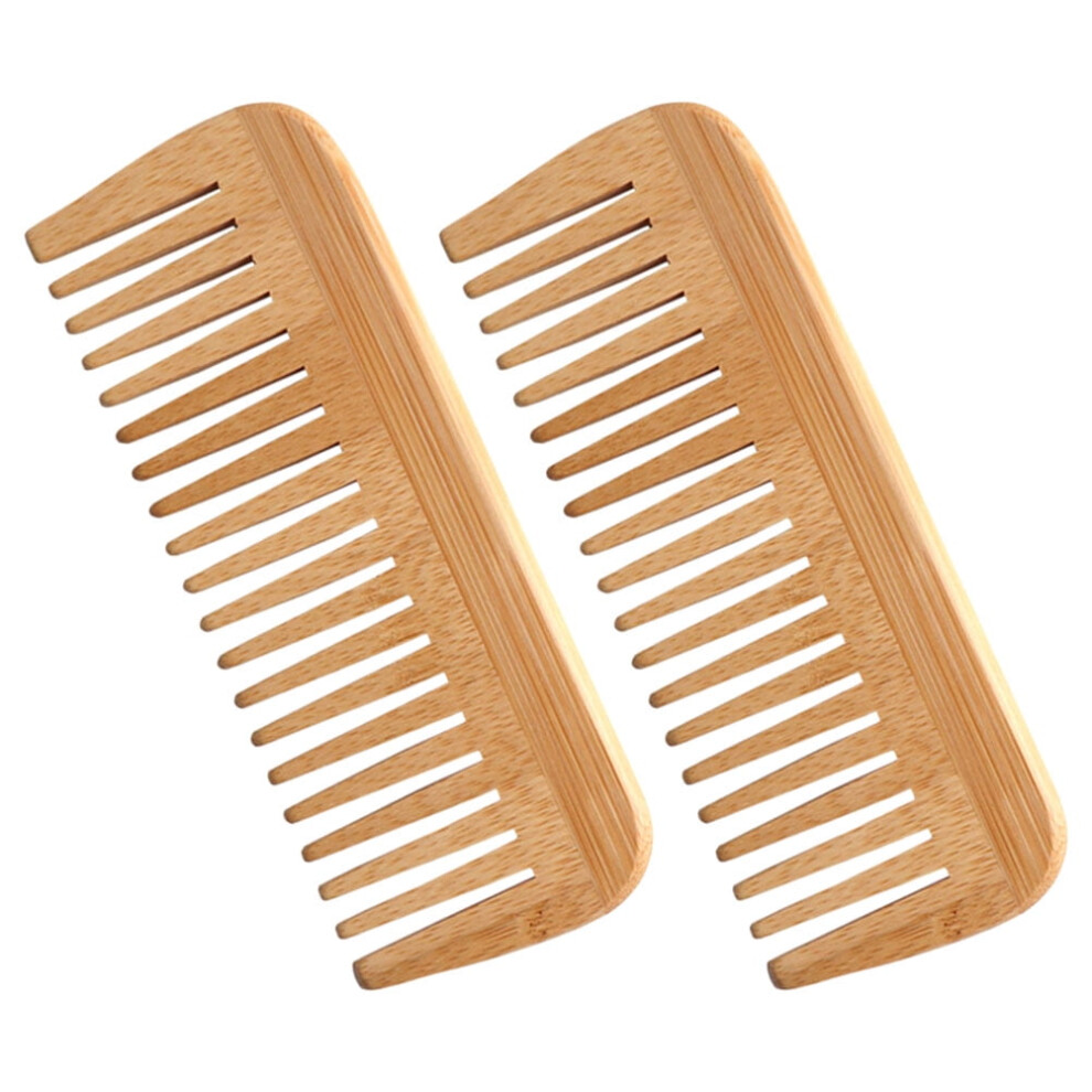 Wooden Wide-Tooth Comb for Detangling 2 pcs