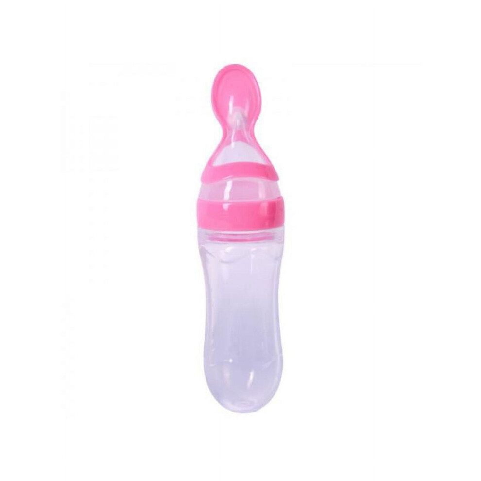 Baby silicone feeding bottle with spoon, 240ml