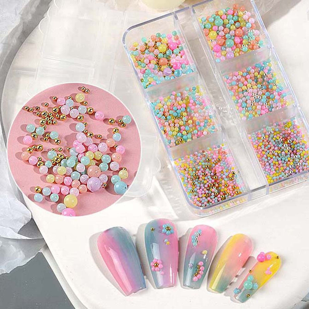 Quinlirra nail beads candy bubble colored 6 pcs