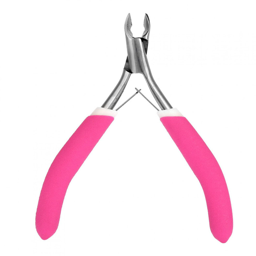 Stainless Steel Nail Clippers with Cuticle Trimmer Red Pink