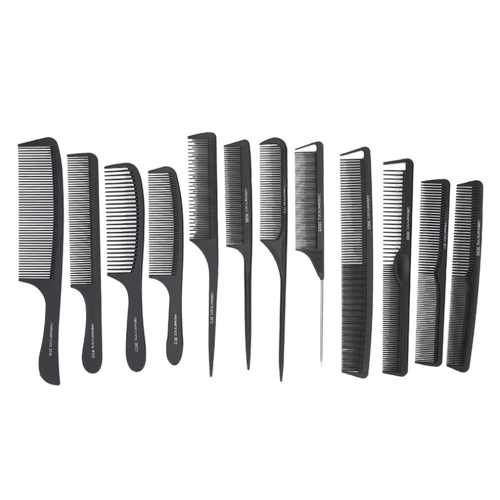 Peine para cabello herramientas peluquerÃ­a negro 12 piezas