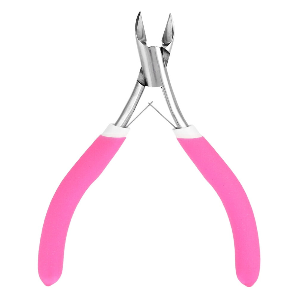 Stainless Steel Nail Clippers with Cuticle Trimmer Red Pink