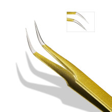 Pinzas para injertos de pestañas curvas de acero