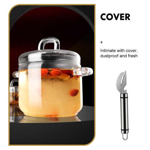 Clear Glass Saucepan High Borosilicate 350ml 1