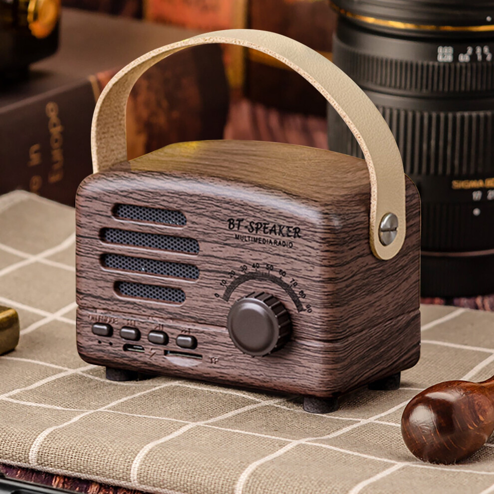 Quinlira Retro Bluetooth Speaker With Handle Fm Radio 12H 908436272452