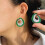 S925 Silver C-Shaped Zircon Earrings Multicolor 3
