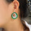 S925 Silver C-Shaped Zircon Earrings Multicolor 4