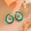 S925 Silver C-Shaped Zircon Earrings Multicolor 5