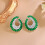 S925 Silver C-Shaped Zircon Earrings Multicolor 6
