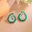 S925 Silver C-Shaped Zircon Earrings Multicolor 7