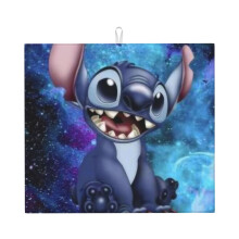 Tapete escurridor de platos Stitch Galaxy para encimera de cocina, tapete de microfibra, almohadilla de secado rápido y absorbente.