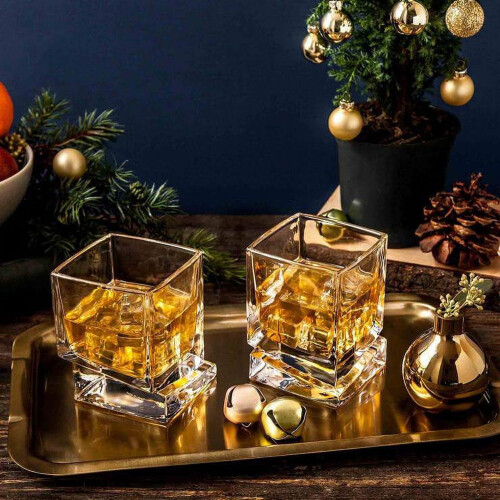 Whiskygläser, quadratisch, Carre, 2er-Set, 10 oz 2