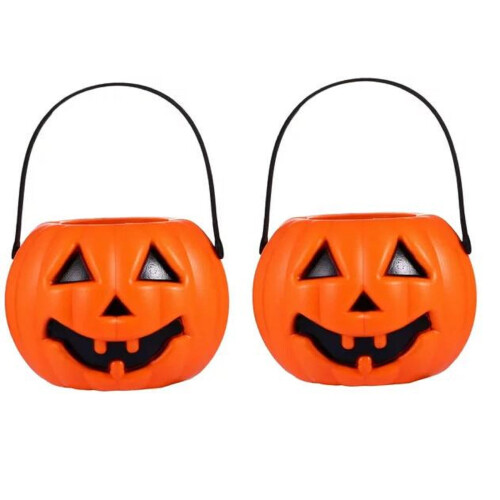 Κουβάς αποθήκευσης γλυκών για κολοκύθες Halloween 2 τεμάχια πορτοκαλί 1