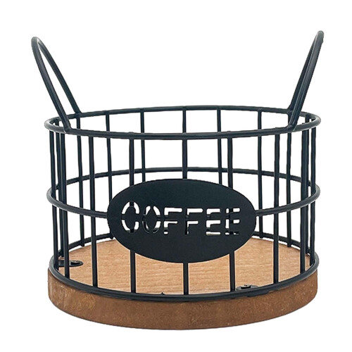 LOVIVER Kaffeekapselhalter, Metall-Arbeitsplattenorganizer, schwarz 1