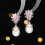 S925 Silver Zircon Water Drop Pearl Earrings 2
