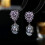 S925 Silver Zircon Water Drop Pearl Earrings 3