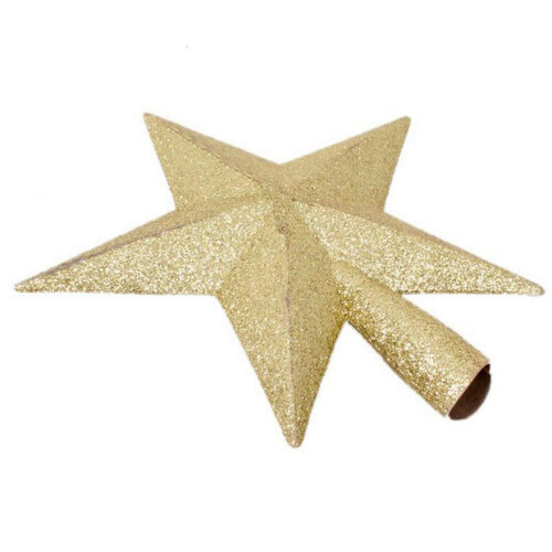 Christmas Tree Topper Star Red Silver Gold 20cm Plastic 2