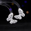 S925 Silver Butterfly Stud Earrings with Zircon 2