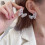 S925 Silver Butterfly Stud Earrings with Zircon 3
