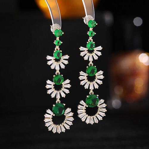 Women's 925 Silver Geometric Fan Earrings 1