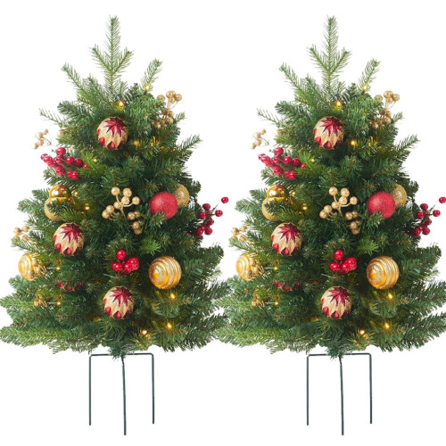 Sapin de Noël extérieur floqué à LED 17,32 pouces 1