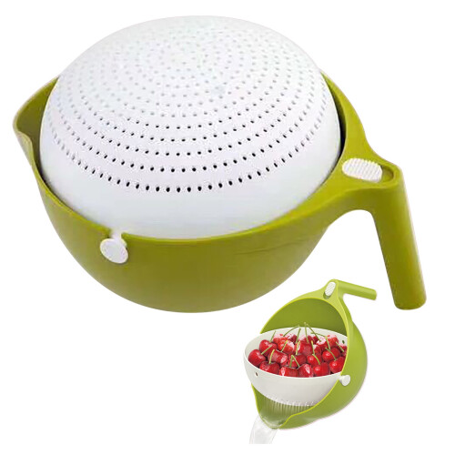 Double Drain Basket Bowl for Rice Washing and Straining 1