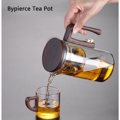 Bypierce glas tekande med træhåndtag og låg 520 ml 1